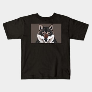 Timber Wolf Portrait Kids T-Shirt